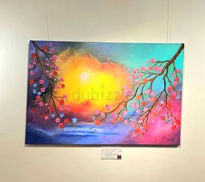 Big hand painted abstract acrylic painting...