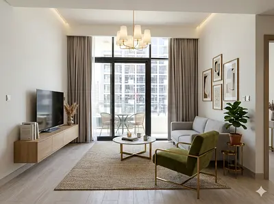 Spacious 1BR | Azizi Riviera | 1 Min to Lagoon | 1-4 Cheques | Simi-Furnished