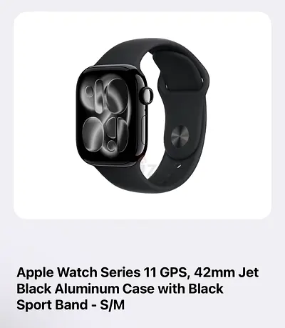 Apple Watch Series 11 GPS, 42mm Jet Black Aluminum Case (SEALED BOX) !