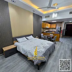 Luxurious and elegant fully furnished studio apartment with brand new, high-end furniture in a prim