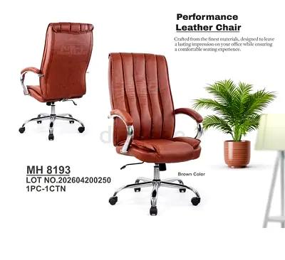Brand New Brown Leather Executive Office Chair For Sale