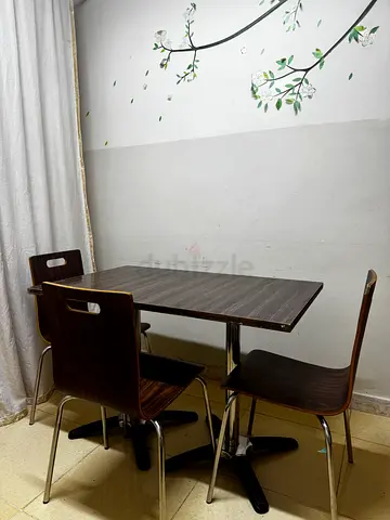 Set of 3 Wooden Dining Chairs with Matching Table - Used