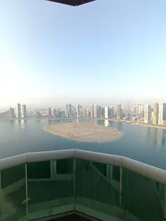 Four master bedrooms and hall with direct sea view in Maryam Island Sharjah maid room pool gym and t