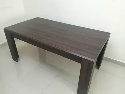 Solid Dark Wood Dining Table - 6 Seater (Used)