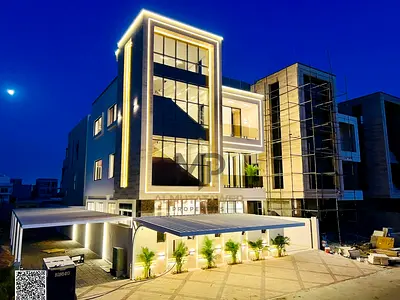 Luxury villa with direct garden views, 6200 sq ft built-up area, two floors and a rooftop with elevator. Freehold ownership for all nationalities, all