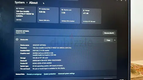 Used Dell Inspiron i5 Desktop — 11th Gen, 8GB RAM, 477GB SSD