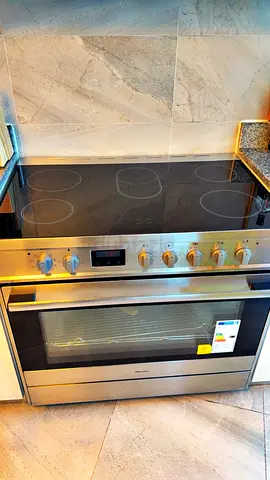Stainless Steel Electric Range with Oven - 4 Burner Ceramic Hob