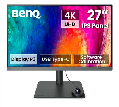 BenQ PD2706U 27-inch 4K Monitor, 90W USB-C, UHD, P3, sRGB, Rec.709, DisplayHDR 400, IPS, AQCOLOR Tec