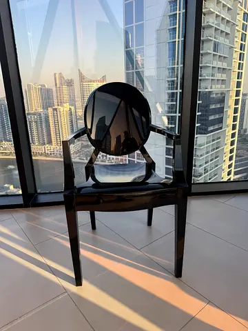 Authentic Kartell Louis Ghost Chair by Philippe Starck – Black