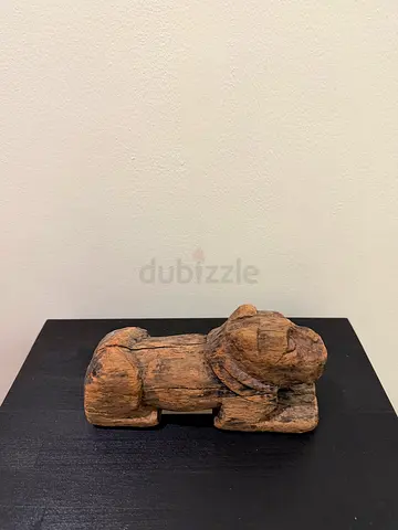 Small Hand-Carved Wooden Figurine - Vintage Decorative Sculpture