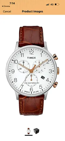 Timex The Waterbury Chronograph Men’s Watch with Brown Leather Strap