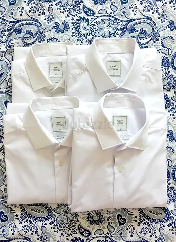 Mens Slim Fit White Shirt Set of 4 (Perfect Condition)