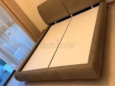 Beige Solid-Color Plush Carpet / Rug - Good Condition