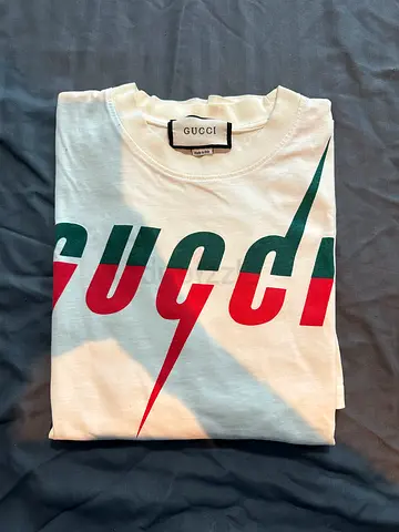 White Gucci Logo Cotton T-shirt (Size s)