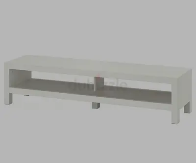 Low White TV Stand / Entertainment Unit with Open Shelf