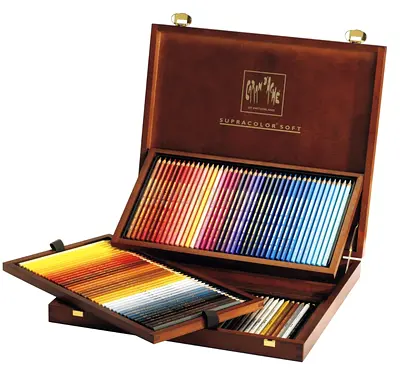 Caran dAche Supracolor Soft 120 Aquarelle Colouring Pencils in Wooden Case Multi-Coloured 3888.92