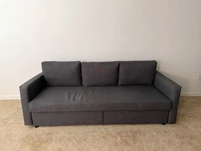 Gray 3-Seater Sofa Bed with Storage