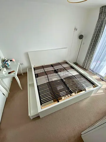 Ikea malm king storage bed with ikea mattress Excellent condition