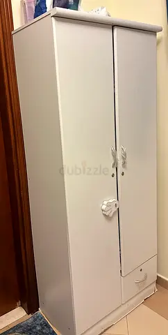 White Wooden Wardrobe / Armoire - Small, Good Condition