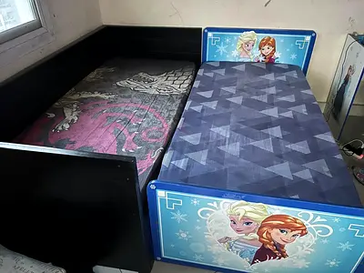 Childrens Frozen character bed frame and Day bed Diwan with storage.