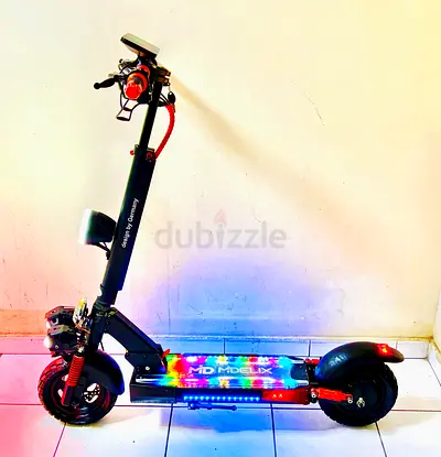 Electric Adult Scooter with Dual Suspension and LED Deck - Used
