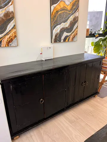 URGENT Solid Black Wooden Sideboard - Long Buffet - POTTERY BARN