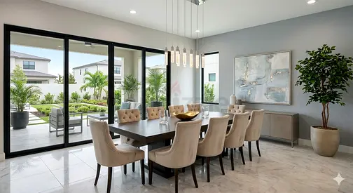 Dining table and 10 chairs - modern and elegant