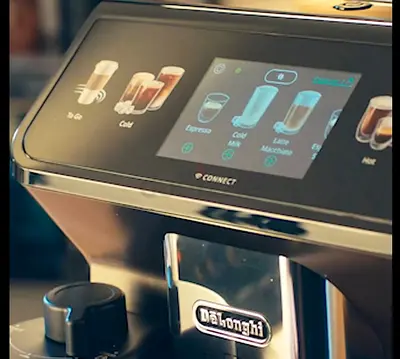 Delonghi Eletta explore bean to cup machine with latte cream