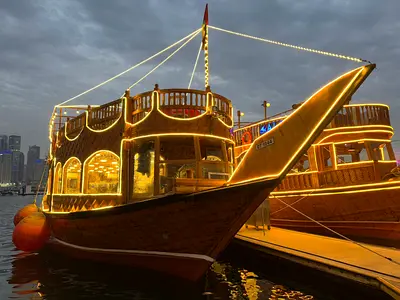 Traditional Dhow Boat / Wooden Abra for Events and Cruises Dubai for private and sharing events plan