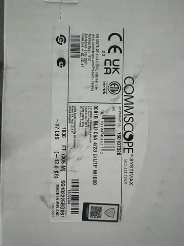 Commscope Systimax 1000ft Box - Cat6A U/UTP Cable (BLU) - New/Sealed