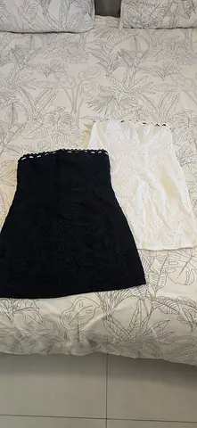 Two strapless lace dresses (black and white) - Brand new