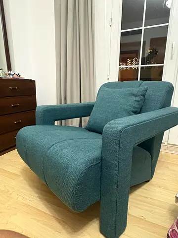 Modern Grey Upholstered Armchair — amazing Condition