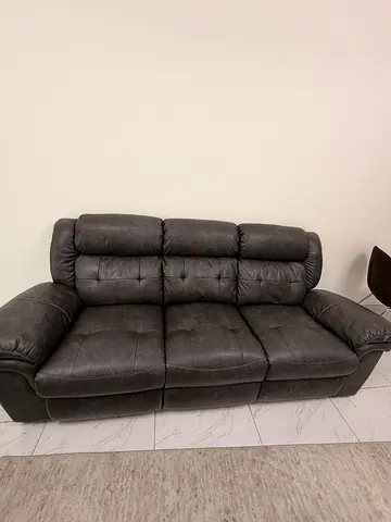 Comfortable 3-seater Grey Recliner Sofa - Good Condition