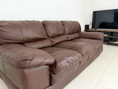 Brown Pure Leather Sofa | Exclusive | 3+2+1