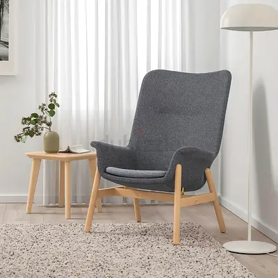 IKEA VEDBO - High-back Armchair, Dark Grey
