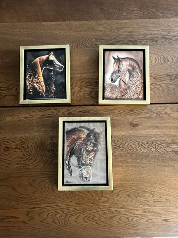 3 Framed Horse Art Prints