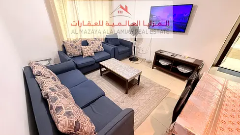 شقة مفروشة للايجار الشهري - غرفة و 2 حمام وصالة - الخان