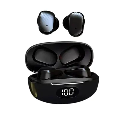 Wireless TWS Bluetooth Earbuds with Charging Case (Digital Display) - Black