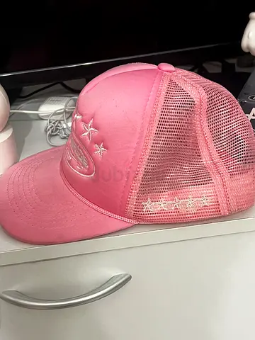 Pink embroidered corteiz cap