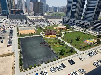 English: 2 Master BR + Maid Room with Balcony, Parking & Gym in Al Taawun – AED 60K