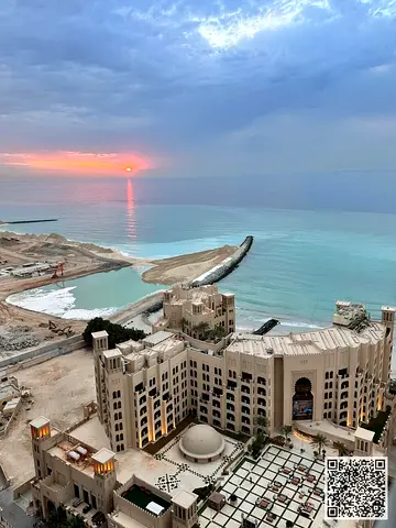 Furnished one-bedroom apartment with sea view, brand new furniture, for monthly rent in Ajman - Corniche - Al Ittihad Tower