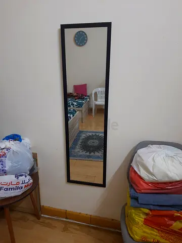 Full-length Black Framed Wall Mirror - Good Condition
