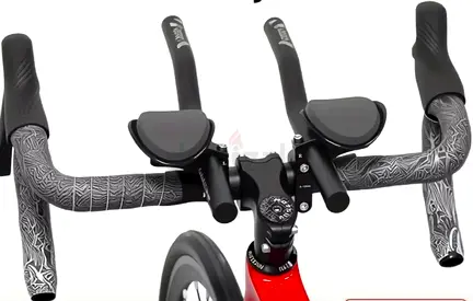 Aero/Triathlon Clip-On Bike Handlebars with Armrests (Pair) - Black