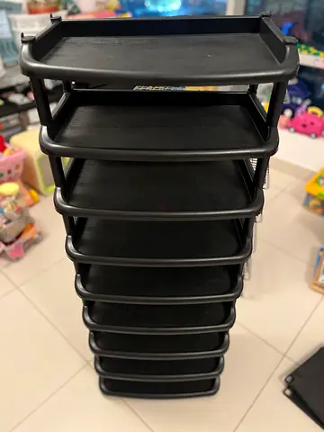 Stackable Black Shoe Rack (Set of 9)