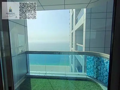Furnished 2-bedroom apartment for yearly rent in Corniche Tower ✨ Partial sea view, elegant interiors, AED 70,000 yearly, 2 payments with possibility of 4 payments.