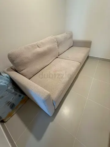 Light Beige 3-Seater Sofa — Comfortable, Good Condition
