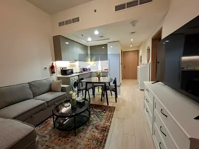 Furnished 1BR | Azizi Riviera | Big Private Terrace | Pool View