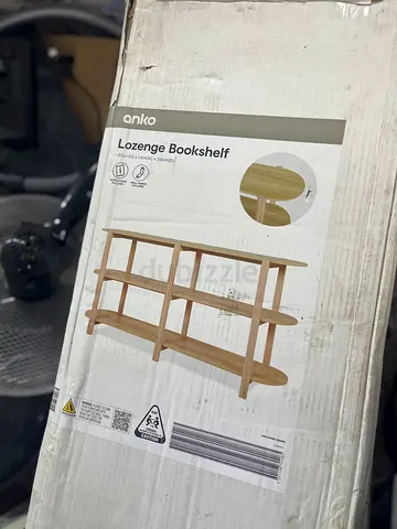 Anko Lozenge Wooden Bookshelf - New in Box, 3-Tier Open Shelf