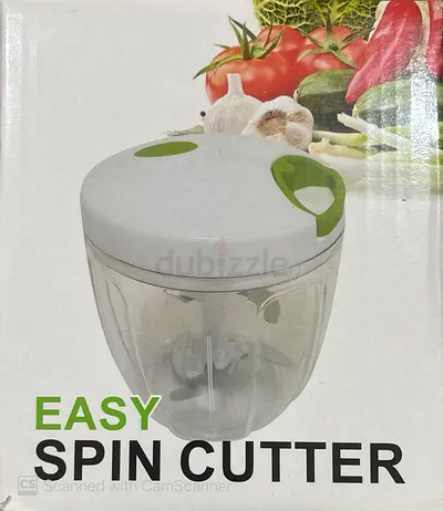 Easy Spin Cutter Manual Food Chopper – Small Processor for Herbs, Vegetables, Garlic