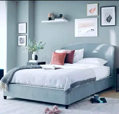 Luxury Queen size fully customisable bedframe in soft Valvet Fabric Storage can be installed